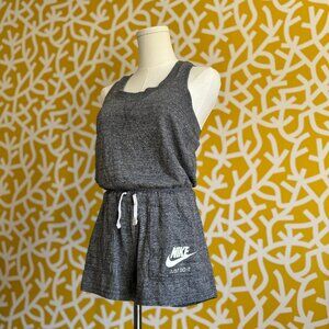 Nike Grey Racerback Cotton Tank Romper 3" Shorts - XS